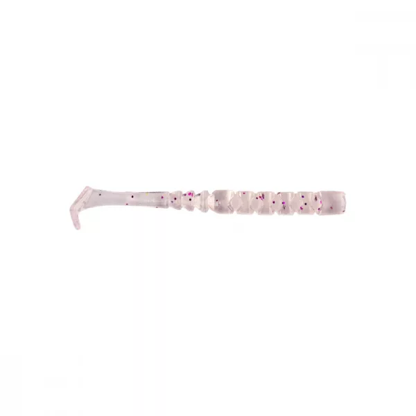 Mustad Aji Paddle Tail 5,08cm Průhledné Fialové Třpytky Plastová Návnada 12ks
