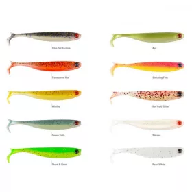   Mustad Mezashi Z-Tail Minnow 8,89cm Pearl White Plastová Návnada 6ks