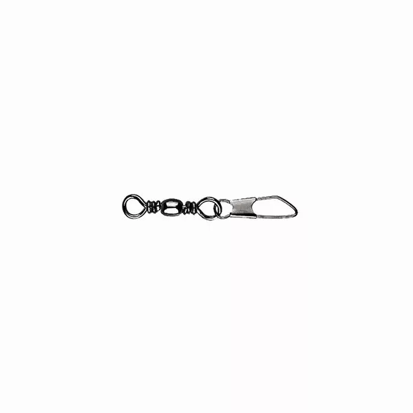 Mustad Barrel Swivel With Safety Snap 10×A2 10ks Obratlík s karabinkou