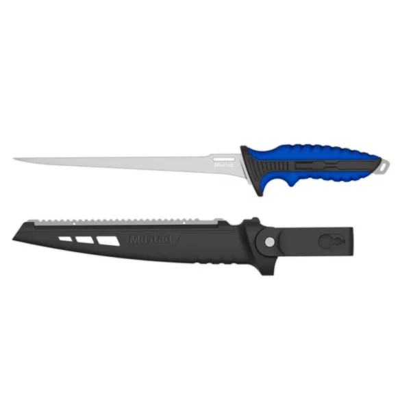 Mustad 22,86cm 4116 Nerezový ocelový Ultra Flex Filetovací nůž Modrý filetovací nůž