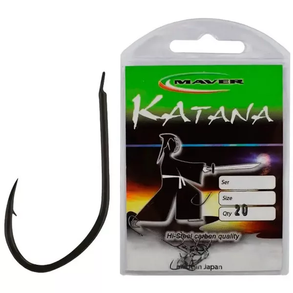 Mave Katana Black Nickelled Flatted 14 Kaprový háček s ploškou a protihrotem 20ks