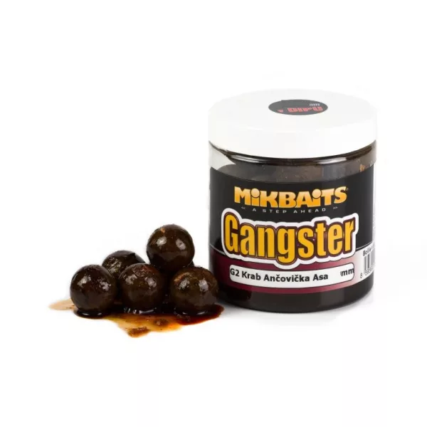 MIKBAITS GANGSTER G2 Boilie V DIPU - RAK, SARDINKA, ASA 24mm 250ml
