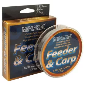   Mivardi Carp&Feeder 0,255mm 200m Tmavě hnědý Monofilní kmenový vlasec
