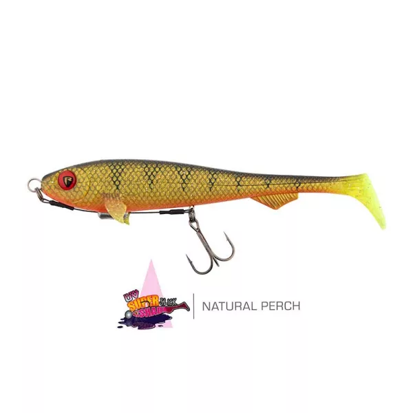 Fox Rage Super Slick Shad 18cm Naložený UV Natural Perch Gumová nástraha
