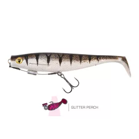   Fox Rage Pro Shad 14cm Naložený UV Glitter Perch Gumová nástraha