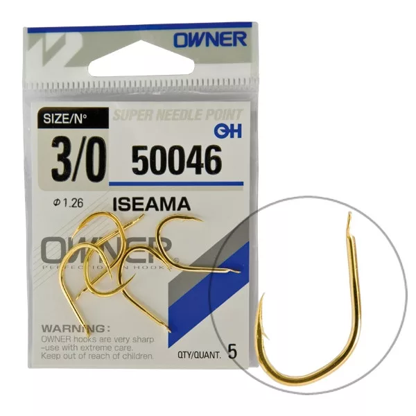 Owner Iseama Gold 50046 2 Lopatkové, Ostnaté Kaprové Háčky 8ks