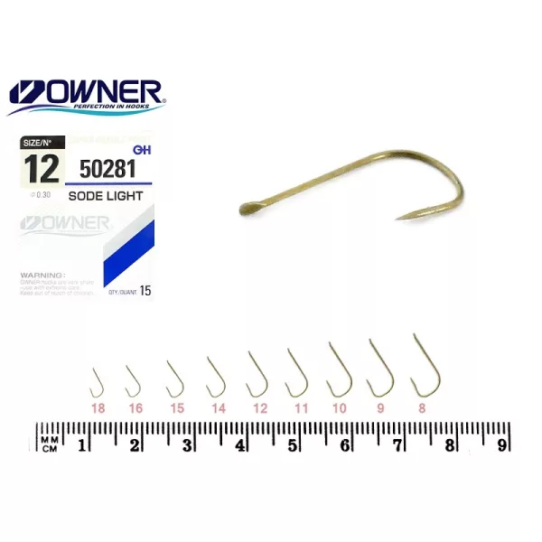 Owner Sode Light 50281 14 lopatkový, háček s protihrotem pro cejny 14ks