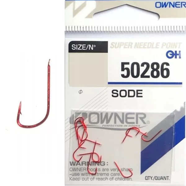 Owner Sode Red 50286 8 lopatkový, háček s protihrotem pro cejny 12ks