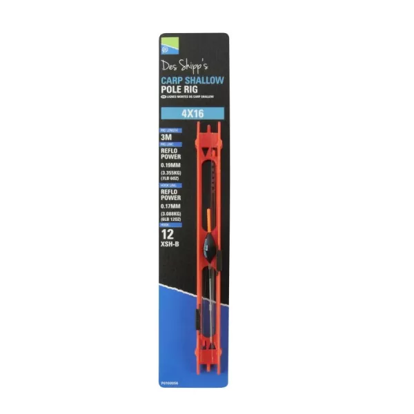 Preston 4x10 Carp Shallow Pole Rig Hotový návazec pro děličku