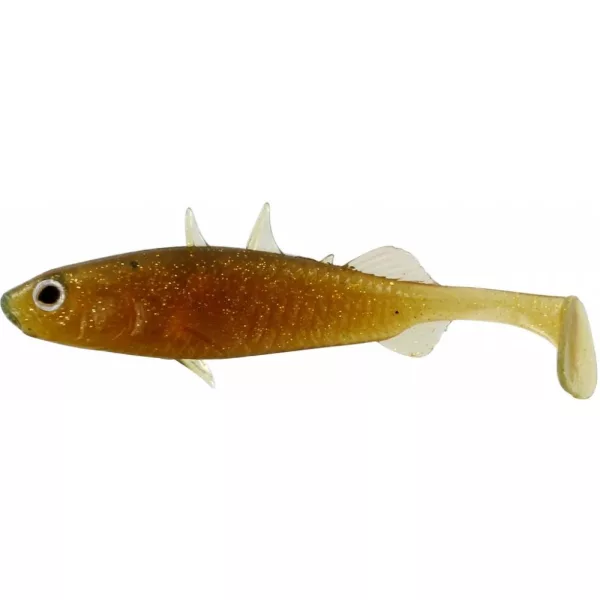 WESTIN Stanley the Stickleback Shadtail 5,5cm 1,5g Motoroil Gold 6ks Plastová nástraha