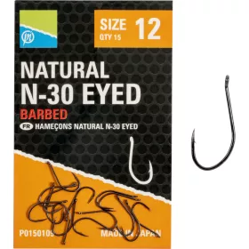 Preston Natural N-30 12 S očkem a protihrotem 15ks