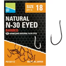 Preston Natural N-30 18 S očkem a protihrotem 15ks