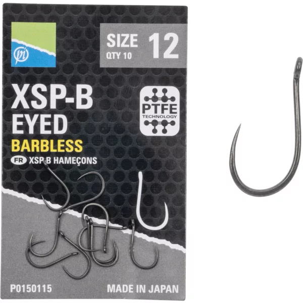 Preston XSP-B Eyed 12 Očko, Háček bez protihrotu 10ks