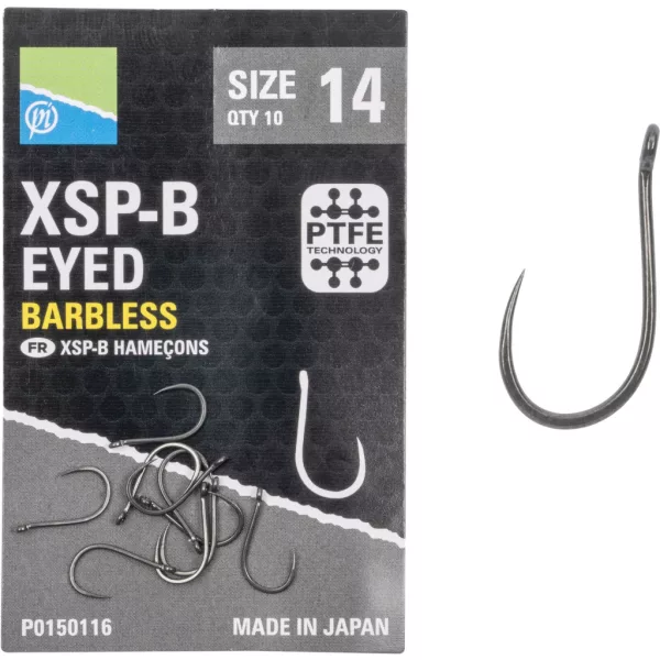 Preston XSP-B Eyed 14 Očko, Háček bez protihrotu 10ks
