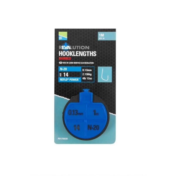 Preston Revalution Hooklengths N20 Monofil Předvázaný Háček Velikost 12