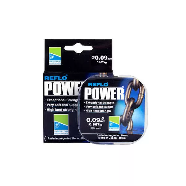 Preston Reflo Power 100m 0,09mm Návazcový vlasec