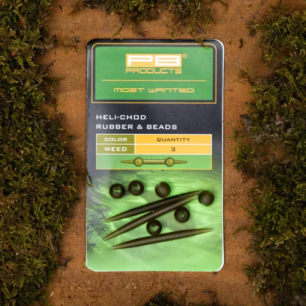 PB Products Heli-Chod Rubber&Beads Weed Gumiütköző és Gyöngy Készlet 3db
