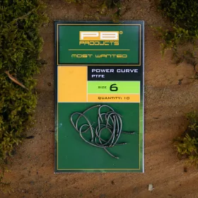   PB Products Power Curve Hook PTFE 6 Füles, Szakállas Horog 10db