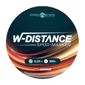   Prowess W-Distance Spod-Marker Super Slick Braid X8 Oranžová 0,16mm 300m Pletená Hlavní Šňůra