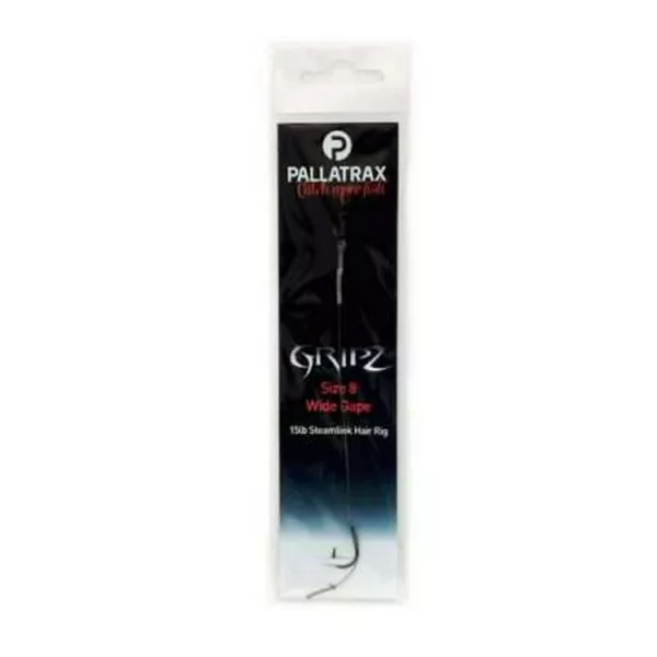 Pallatrax Gripz Wide Gape Hair Rigs 6 25lb Steamlink Monofilní předvázaný háček