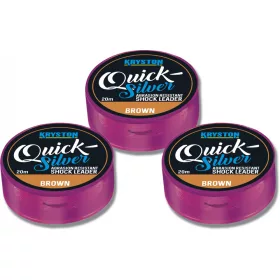   Kriston Quicksilver Shock Leader 25lbs 20m Pletená návazcová šňůra-Hnědá