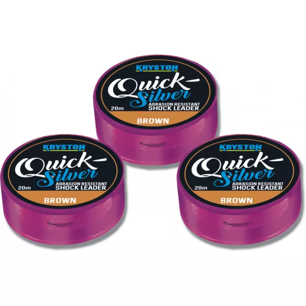 Kriston Quicksilver Shock Leader 35lbs 20m Pletená návazcová šňůra-Hnědá