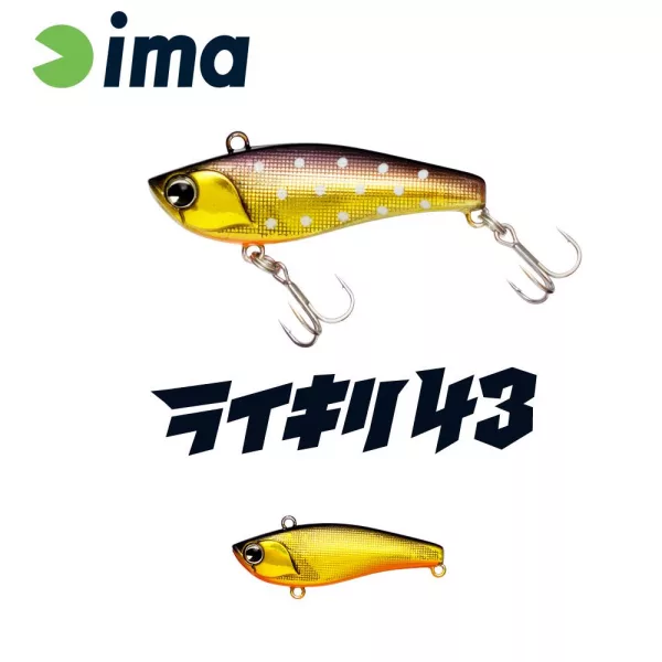 Ima Raikiri Vibration 43S 4,3cm 4gr 002 Zlatá záda Wobbler