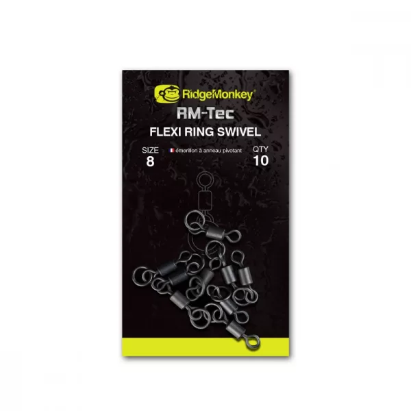 Ridgemonkey Rm-Tec Flexi Ring Swivel Size8 Kroužkový Obratlík 10ks