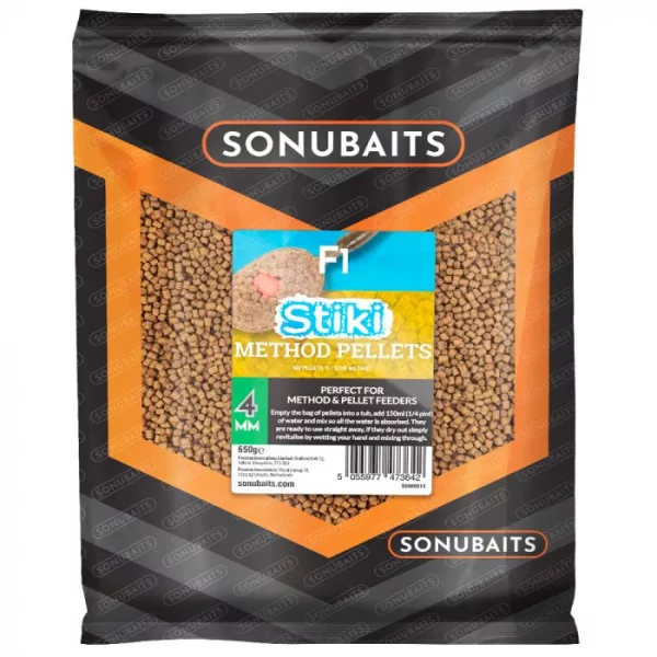 Sonubaits F1 Stiki Method Pellets - 4mm (S0800014) ochucené krmné pelety