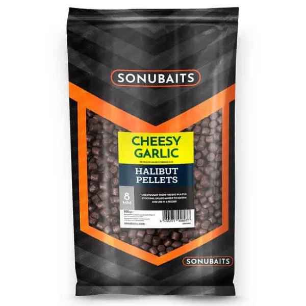Sonubaits Cheesy Garlic Halibut Pelety - 8mm (S0920003) krmná peleta