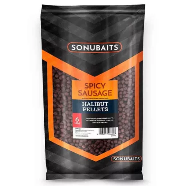 Sonubaits Spicy Sausage Halibut Pellets - 6mm (S0920005) krmné pelety