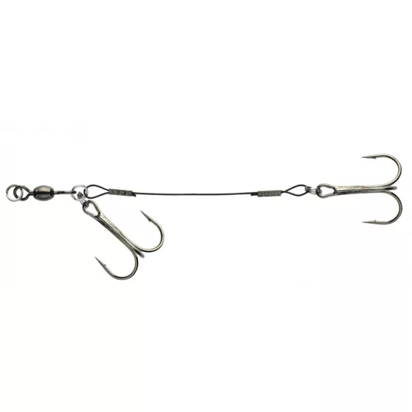 Sakura - SOFT LURE RIG - Size L - 12CM - Double Hook (2 Hooks treble) - Trojháček - Háček s protihrotem, Trojháček