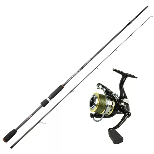 Sakura Almara ALMS 702 M 2,13m 7-28gr Přívlačový prut + Alendo 2004 FD Naviják s přední brzdou s pletenou šňůrou Rybářský set
