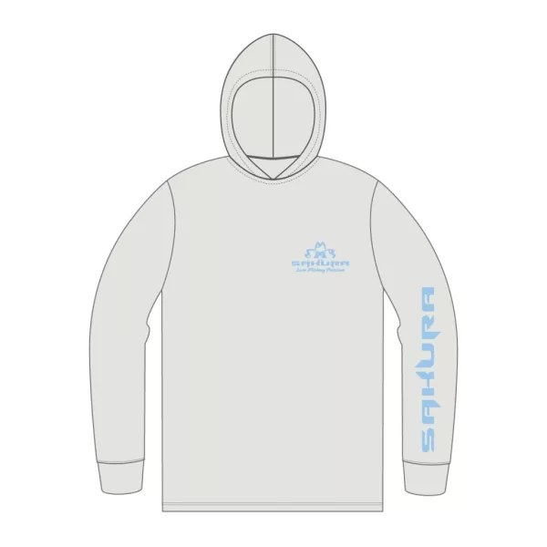 Sakura UV Long Sleeves Hoodie Šedé UV tričko s dlouhým rukávem XL