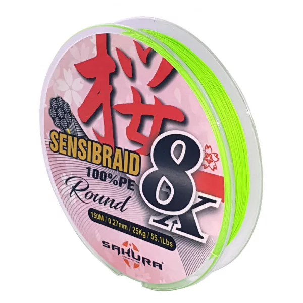 Sakura Sensibraid 8 pletená šňůra - CHART 150 M - 0.12 mm / 9Kg / 19.8Lbs