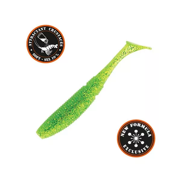 Sakura SLIT SHAD EVO 50 Guma Návnada Ghost Lime Chart) X 8 kusů - gumová nástraha 50mm - 8ks