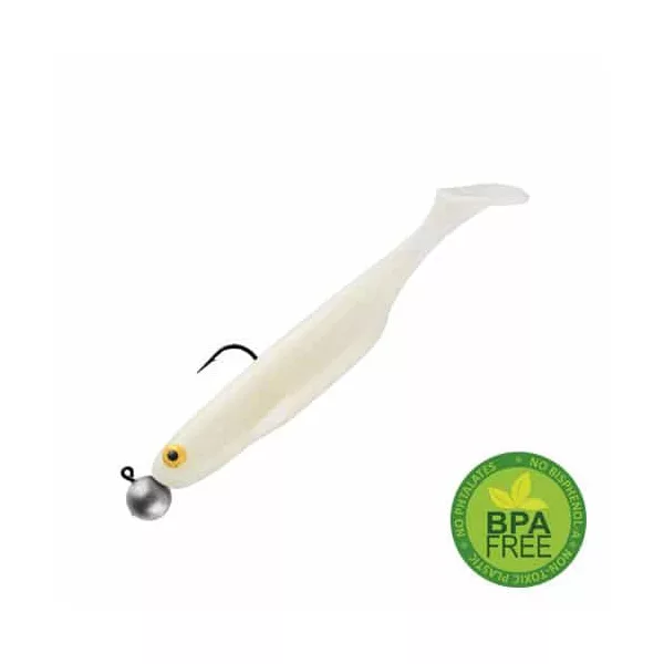 Sakura Shadura Rigged 100 gumová nástraha Perleťově bílá 100mm - 7gr - Ready Rig - Předem namontovaná