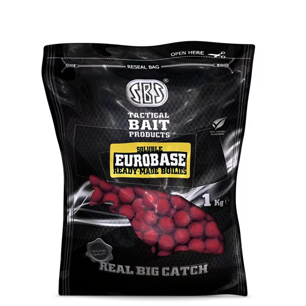 Rozpustné Eurobase hotové boilie 20Mm/1Kg-Jahoda
