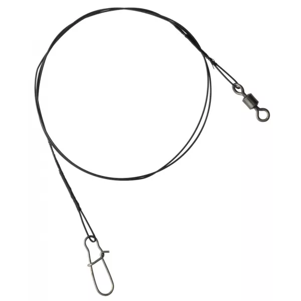 SERT - 7 STRAND TRACE + SWIVEL AND SNAP LINK - 50CM - 7KG - Odolný návazec proti překousnutí