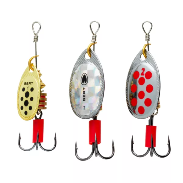 SRT Spoony Special Perch Set rotačních třpytek na přívlač - Výběr FW26 pro přívlač okounů 3 ks