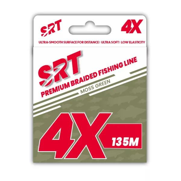 Sert Tresse 4x SRT Mechově zelený pletený vlasec 0,14mm 135m