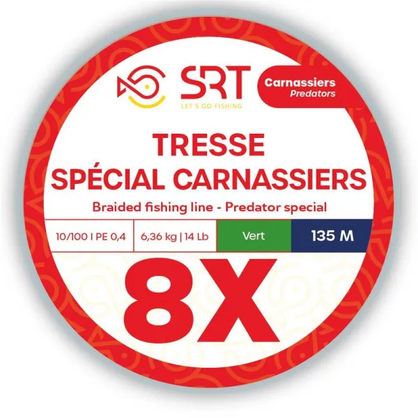 SRT 8x Mechově zelená 0,18mm 270m Pletená hlavní šňůra