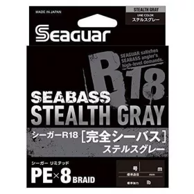   Seaguar R18 Kanzen Seabass Stealth Gray 150m 0,8Gou Pletená hlavní šňůra