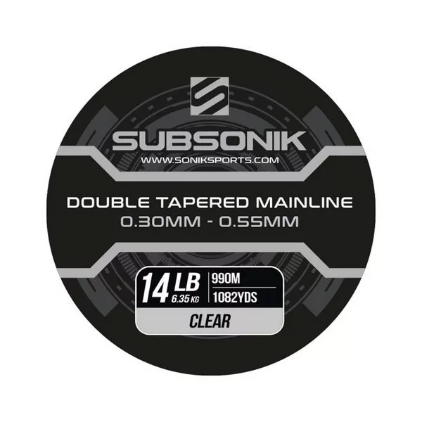 Subsonik Double Tapered Main Line Clear 14Lb 990m Kónický monofilní hlavní vlasec