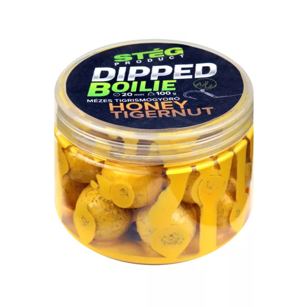 Stég Dipped Boilie 20mm Med-Tygří ořech Nástražní Boilie 100gr