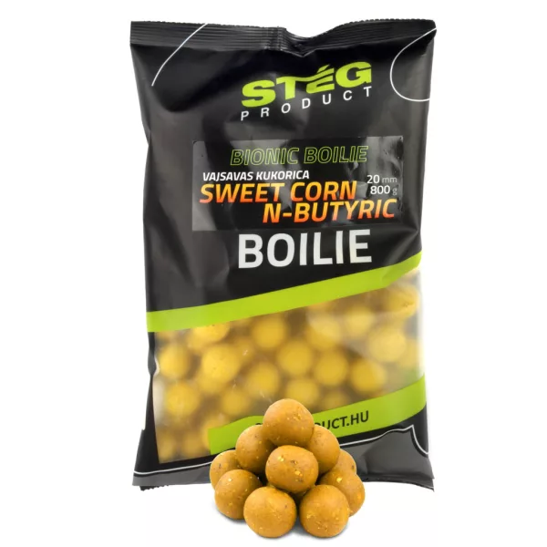 Stég Bionic Boilies 20mm Kukuřice-Kyselina Máselná Krmná Bojle 800gr