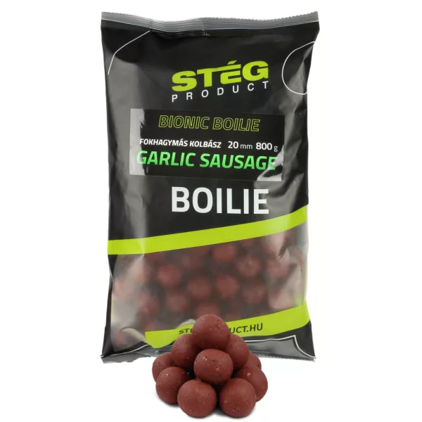 Stég Bionic Boilies 20mm Česnek-Klobása Krmná Bojle 800gr