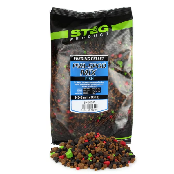 Stég PVA-Spod Mix 3-5-8mm Rybí peletová směs 800gr