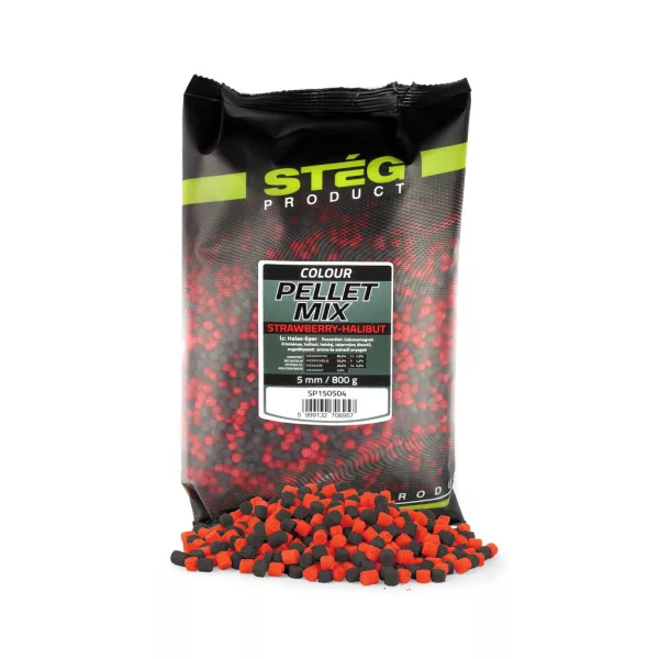 Stég Směs Pelet 5mm Jahoda-Halibut Peleta 800gr