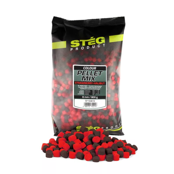 Stég Směs Pelet 8mm Jahoda-Halibut Peleta 800gr